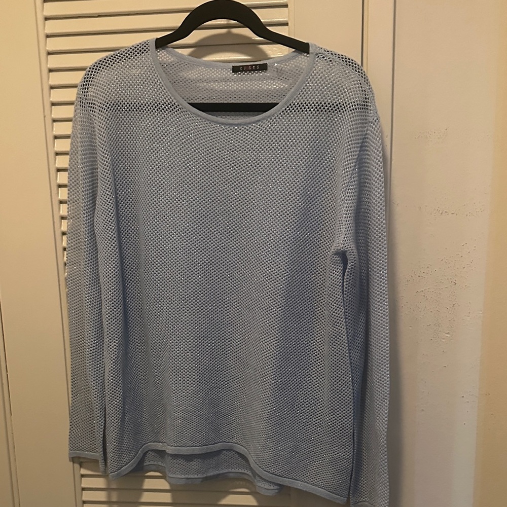 Light Blue Mesh Sweater